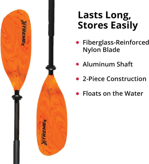 SeaSense Xtreme 2 Kayak Paddle, 96” Fiberglass Reinforced Nylon Blades, 2-Piece Construction