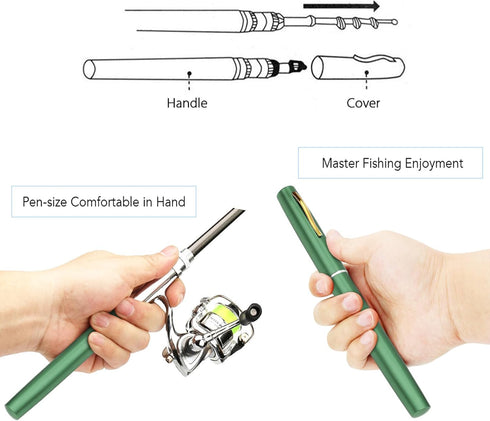 Lixada Mini Pen Fishing Rod and Reel Combo Kit
