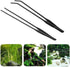 2PCS Stainless Steel Aquarium Tweezers Set, Long Handle Curved and Straight Tongs for Aquatic Plants, Reptiles -