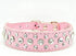 Bling Rhinestone PU Leather Crystal Diamond Pet Dog Cat Puppy Collar, Black, S M L XL (Pink, S)