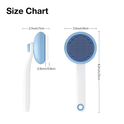 Cat Grooming Brush for Shedding, Self Cleaning Slicker Brush for Cats & Dogs, Easily Removes Tangles and Loose Hair