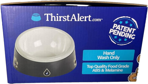 ThirstAlert 16 oz Dog/Cat Water Bowl - LED Lights Blink When Water Level is Low, Food Grade ABS & Melamine