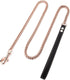 Rose Gold Heavy Duty Chain Dog Leash, 3FT/4FT/5FT Stainless Steel, Leather Handle, for Large Medium Small Dogs (10mm,