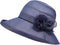 Women's Foldable Floral Bucket Hat, Wide Brim Derby Church Wedding Fascinators Cloche Beach Sun Hat