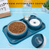 Double Dog Cat Bowls, Pet Water and Food Bowl Set with Automatic Water Dispenser Bottle Detachable Stainless Steel Bowl, Gravity Water Feeder Bowl No-Spill for Cats and Dogs Puppy Kitten Rabbit