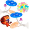 2Pcs Betta Fish Mushroom Hammock with 30 Luminous Stones, Soft Silicone Aquarium Rest Bed