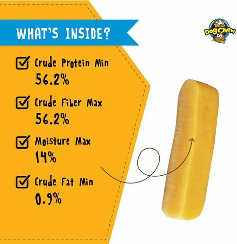 Tibetan Yak Cheese Chew Sticks - Natural Treats for Small to Large Dogs, Digestible, Promotes Dental Health, 15-Pack