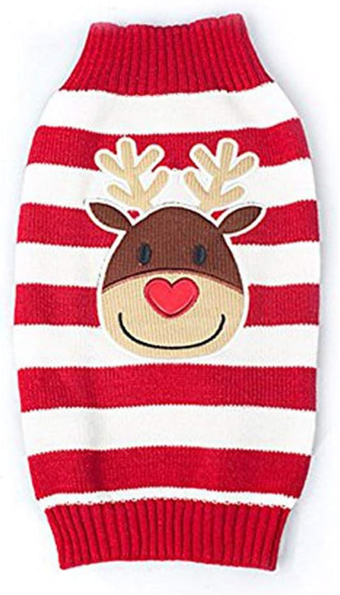 Cat Sweater Christmas Santa Claus, Warm Knitwear Clothes for Pet Cat in Winter