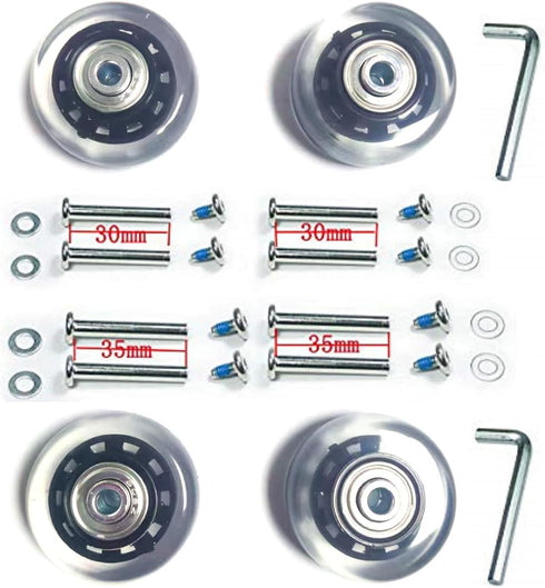 LOTOWELZON 4Pcs Set Luggage Replacement Wheels, 50mm with Bearings Repair Kits for Suitcase and Inline Skate