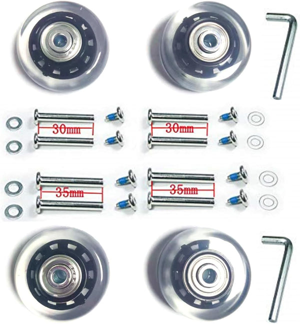 LOTOWELZON 4Pcs Set Luggage Replacement Wheels, 50mm with Bearings Repair Kits for Suitcase and Inline Skate