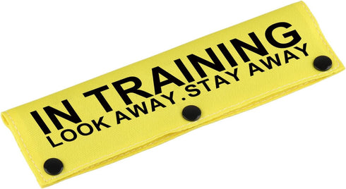 Service Dog Leash Sleeve - In Training Look Away Stay Away Dog Leash Wrap (Look Away Stay Away-YE Sleeve)
