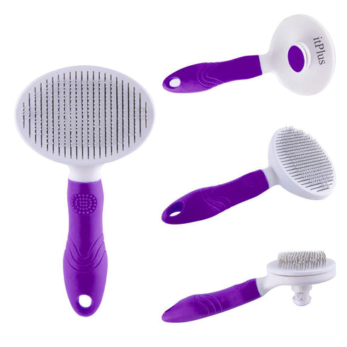 Cat Self Cleaning Slicker Brush, Skin Friendly Grooming Tool for Shedding Dogs and Cats, Easy to Remove Hair