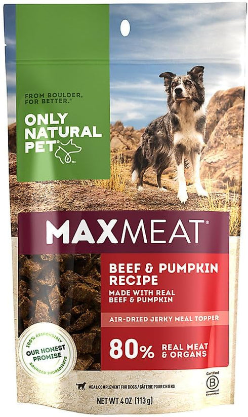 4 oz Only Natural Pet MaxMeat Holistic Air Dried Dry Dog Food Meal Topper - All Natural, High Protein, Grain Free