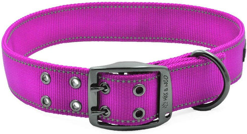 Max and Neo MAX Reflective Metal Buckle Dog Collar, X-Large Pink, We Donate a Collar for Every Collar Sold
