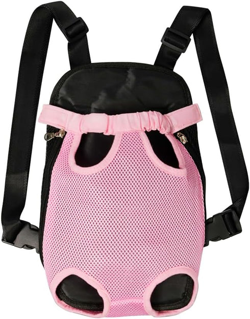 FEimaX Dog Carrier Backpack, Adjustable Hands-Free Travel Bag for Small Medium Dogs and Cats (Small, Pink)