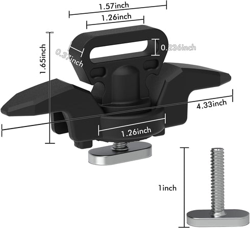 Kayak Anchor Cleat Compatible with Kayak Track Light/Medium Duty Polymer Kayak Mount Track Kayak Low Profile Track Mount