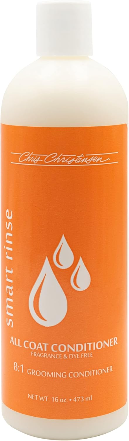Chris Christensen Smart Rinse All Coat Dog Conditioner | Makes up to 8 Bottles | Fragrance Free, 16 oz