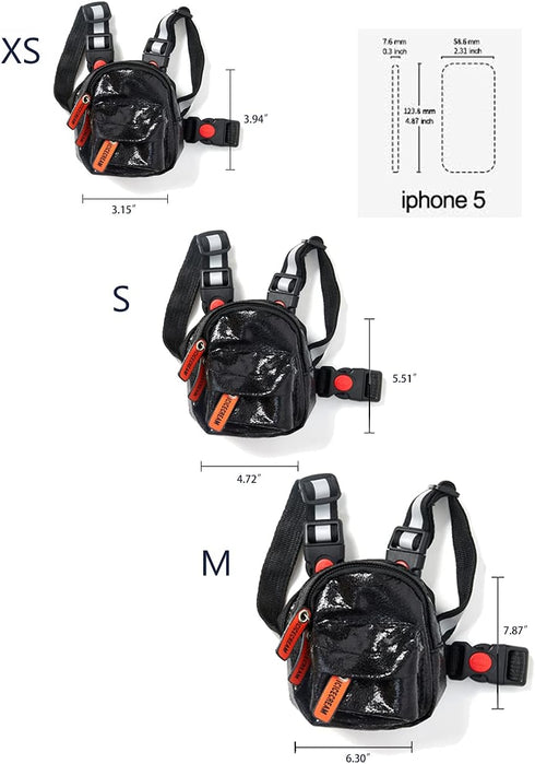Dog Backpack Harness with Leash | Adjustable Dog Pack with Reflective Strips for Night Safe Outdoor Travel | Small