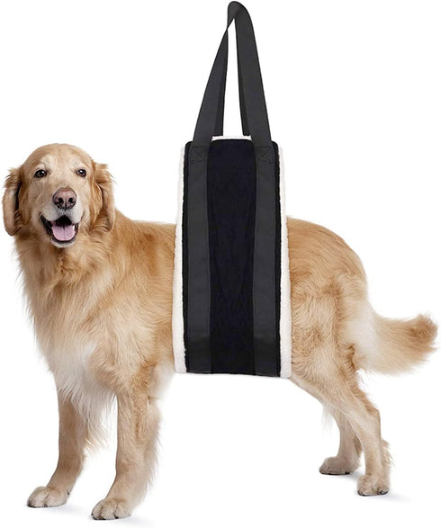 20-150lb Dog Sling for Large Dogs, Heavy Duty Portable Lift Harness, Black, Large, Hind Leg Support
