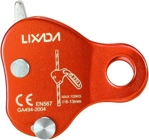 Lixada Ultralight Rock Climbing Ascender, Fall Arrest Protection Belay Device for 8-13MM Rope Grip Clamp