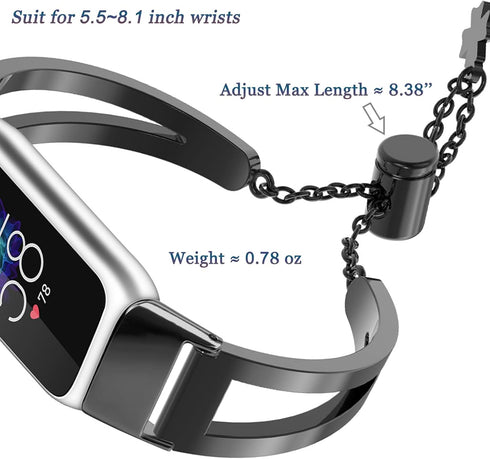 NINKI Slim Bracelet Band for Fitbit Luxe, Adjustable Metal Dressy Strap for Women, Slim Replacement Band