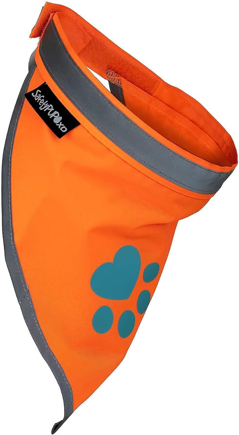 Orange Dog Bandana, Hi-Visibility Reflective Blaze for Large and Small Pets, Safety Accessories for Walking, Camping,