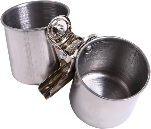 QBLEEV Bird Water Feeder Dishes for Cage Coop, Stainless Steel Birdcage Bowls with Clamp