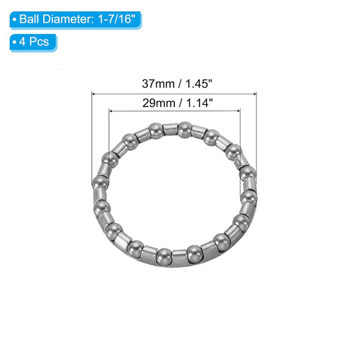 PATIKIL Bike Ball Crank Bearing, 37mm x 16 Balls, 4 Pack Stainless Steel Bicycle Bearings Replacement Parts