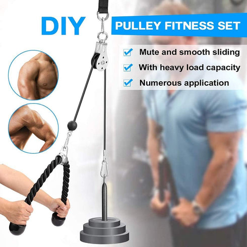 VGEBY 1.4m Pulley Cable Attachment, Upgraded Fitness Weight Pulley System for Triceps Biceps Shoulder Workout