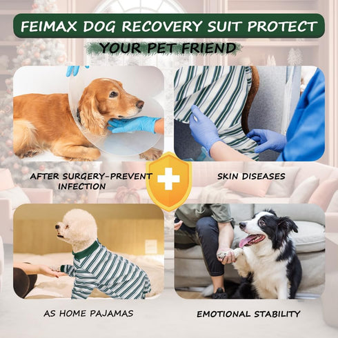 FEimaX Dog Recovery Suit After Surgery, Post Surgical Shirt for Dogs Cats, Prevent Licking Onesie Alternative