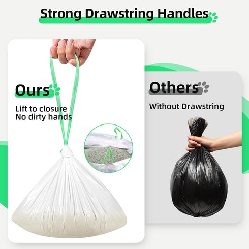 KropBom 180 Count MW-SC01/SC02/SC09/LR01/LR02, Drawstring-18" 12.6" Self-Cleaning Cat Litter Box Liners Bags Fit