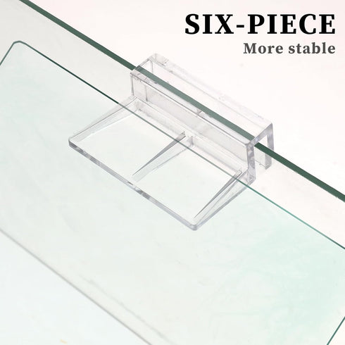 6 PCS Aquarium Lid Clips, 6mm Clear Acrylic Fish Tank Holder for Rimless Glass Top