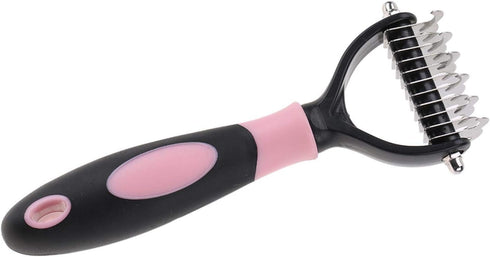 GLOGLOW Pet Grooming Brush, Shedding Brush Tool, Dematting Rakes, Fur Knot Cutter for Long and Short Hair Dogs and Cats