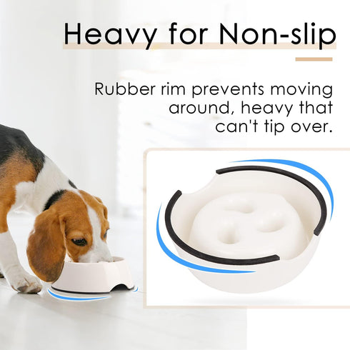 SUPERDESIGN Slow Feeder Dog Bowl - 1/2 Cup Slow Feeding Bowl for Small Medium Breed, Non Slip Puzzle Bowl