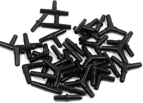 Aquarium Airline Tubing Connectors I T L Y 40pcs Air Tube Adapters for Fish Tank 3/16 '' Hose (Black)