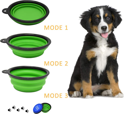 XL (7") Collapsible Pet Bowl, Blue | BPA Free Food Grade Silicon | Expandable Travel Bowls for Dogs and Cats