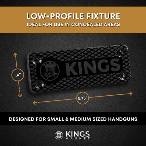 Gun Holder, Rubber Coated Magnetic Concealment Mount for Pistols, Rifles, and Shotguns for Hidden Storage