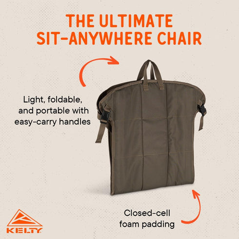 1.2oz Kelty Camp Chair, Adjustable Minimalist Seat for Trail Breaks, Stadiums, Concerns, Closed Cell Foam Padding