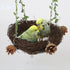 Natural Rattan Nest Bird Swing for Parrot, Parakeet, Cockatiel, Conure, Macaw, Amazon, African Grey, Lovebird (Small)