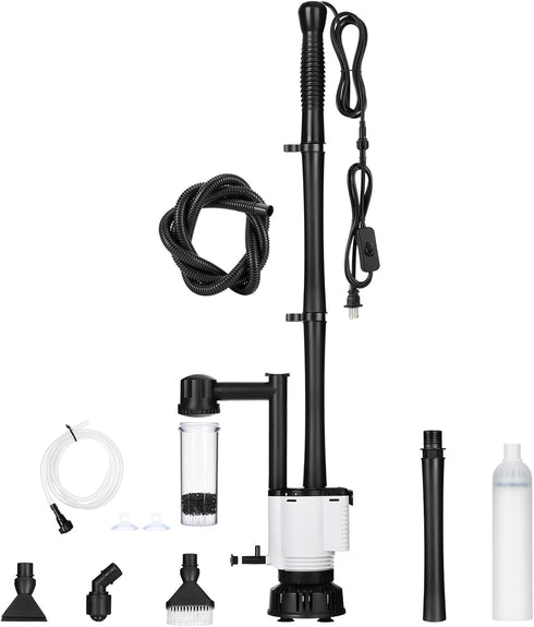 AQQA 8-in-1 Electric Fish Tank Cleaner, Aquarium Gravel Vacuum and Water Changer for Turtle Fish Tank