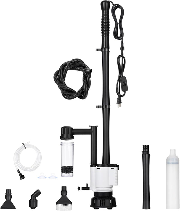 AQQA 8-in-1 Electric Fish Tank Cleaner, Aquarium Gravel Vacuum and Water Changer for Turtle Fish Tank