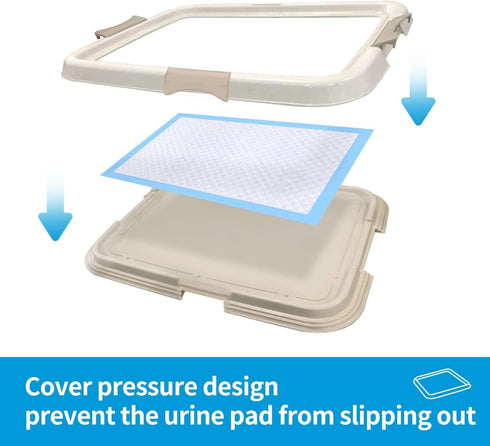 PAWISE Dog Training Pee Pad Holder Tray, Large Indoor Puppy Potty Floor Tray, 24''X24'