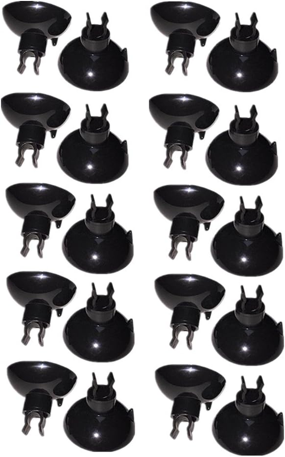 Honbay 20pcs Aquarium Black Sucker Clip Suction Cups for Airline Tubing Holder