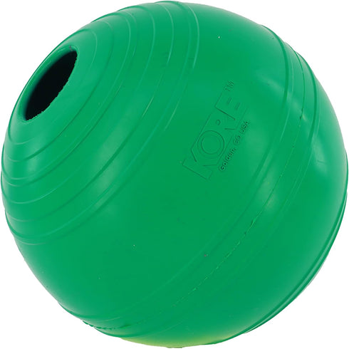 PetKORE 4.75" : KoreFlex Ball - Large, Green, Dog Toy, Shape Maintaining Rubber, Treat Stuffing Center