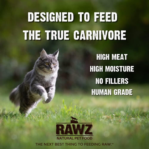Rawz Natural Premium Shredded Canned Cat Wet Food, Grain Free, Real Meat Ingredients, 3oz Cans, 18 Count