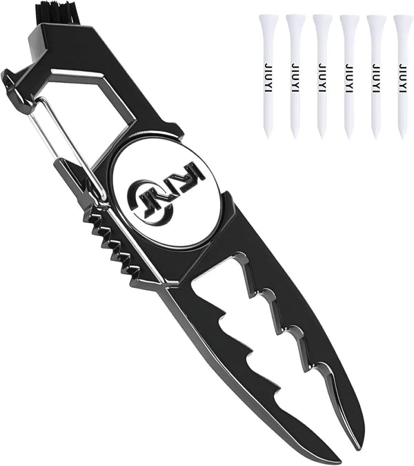 JIUYIBC Golf Divot Tool with Magnetic Ball Marker, and Tee Height Adjuster, 6