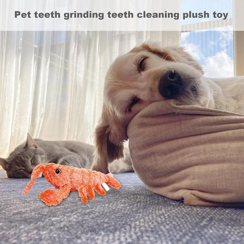Kqcibz Floppy Lobster Dog Toys Plush Jumping Lobster Interactive Toy Motion Activated Moving Pet Toy, B