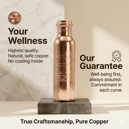 Generic 34 Oz Hammered Immediately Pure Copper Water Bottle Extra Large Ayurvedic Drinking Vessel Drink More Water