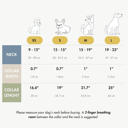 London Vegan Leather Dog Collar, Luxury Adjustable Buckle Collar for Small to Large Dogs, Grey Over Beige, Large