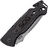 SOG Escape Tactical Folding Pocket Knife - 3.4 Inch Serrated Edge Blade with Glass Breaker, Black